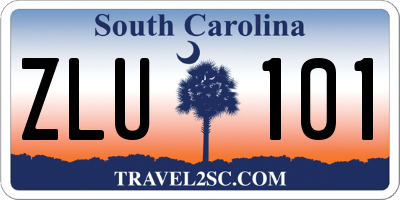 SC license plate ZLU101
