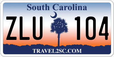 SC license plate ZLU104
