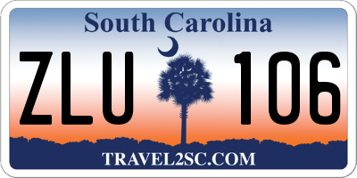 SC license plate ZLU106