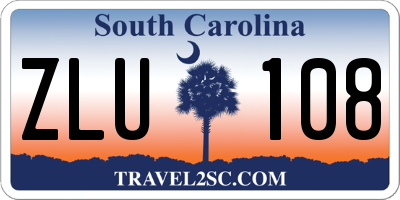 SC license plate ZLU108
