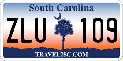 SC license plate ZLU109