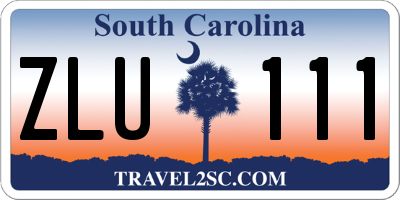 SC license plate ZLU111