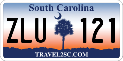 SC license plate ZLU121