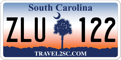 SC license plate ZLU122
