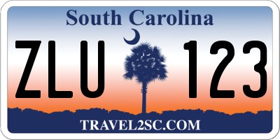SC license plate ZLU123