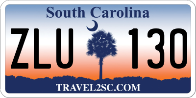 SC license plate ZLU130
