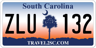 SC license plate ZLU132