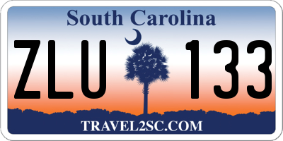 SC license plate ZLU133