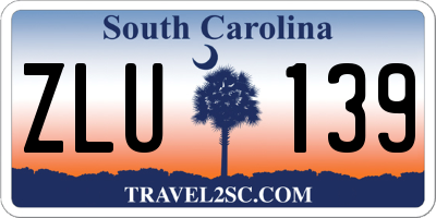 SC license plate ZLU139