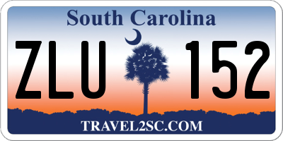 SC license plate ZLU152