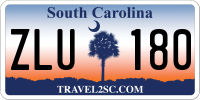 SC license plate ZLU180