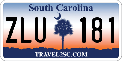 SC license plate ZLU181
