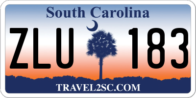 SC license plate ZLU183
