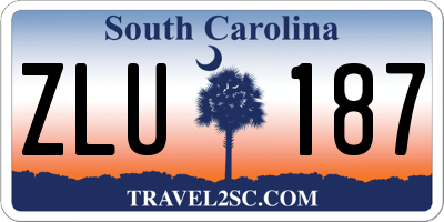 SC license plate ZLU187