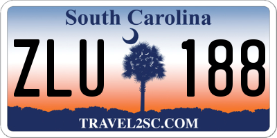SC license plate ZLU188