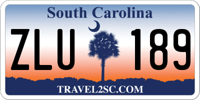 SC license plate ZLU189