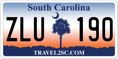 SC license plate ZLU190