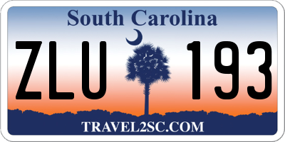SC license plate ZLU193