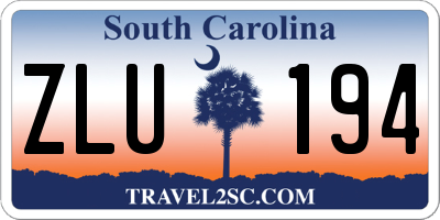 SC license plate ZLU194