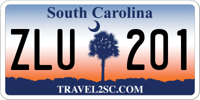 SC license plate ZLU201