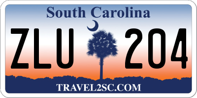 SC license plate ZLU204