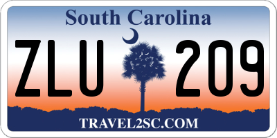 SC license plate ZLU209