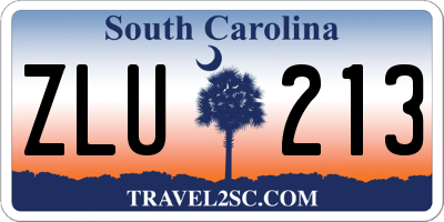 SC license plate ZLU213