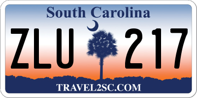 SC license plate ZLU217