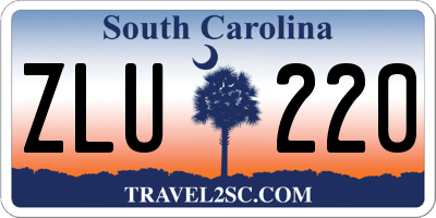 SC license plate ZLU220