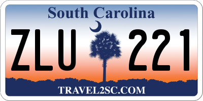 SC license plate ZLU221