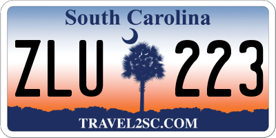 SC license plate ZLU223