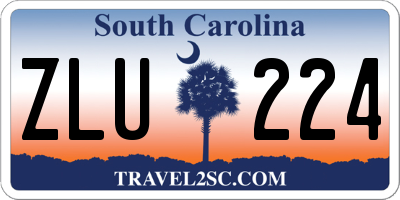SC license plate ZLU224
