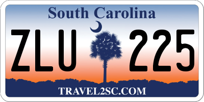 SC license plate ZLU225