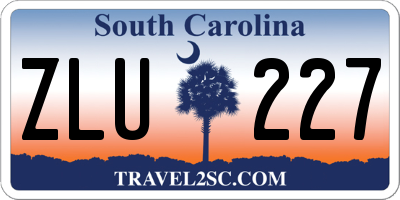 SC license plate ZLU227