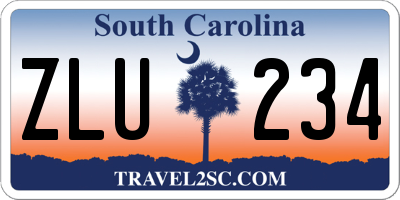 SC license plate ZLU234