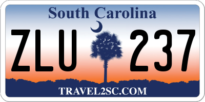 SC license plate ZLU237