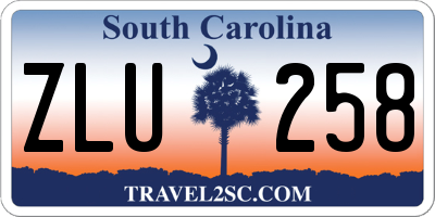 SC license plate ZLU258