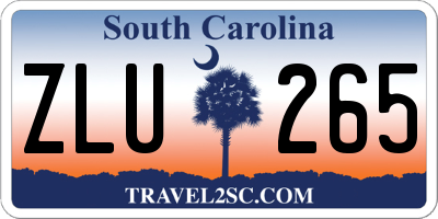 SC license plate ZLU265