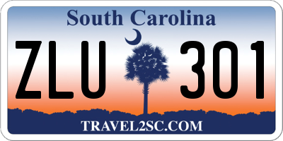 SC license plate ZLU301