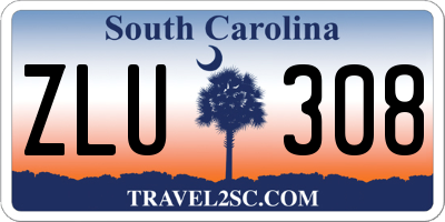SC license plate ZLU308