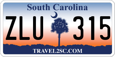 SC license plate ZLU315