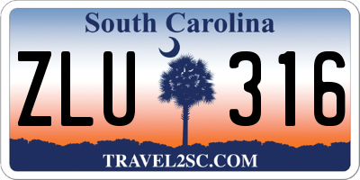 SC license plate ZLU316
