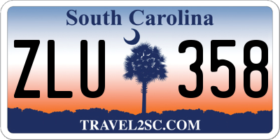 SC license plate ZLU358
