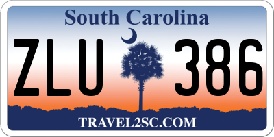 SC license plate ZLU386