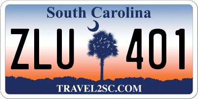SC license plate ZLU401