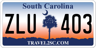SC license plate ZLU403