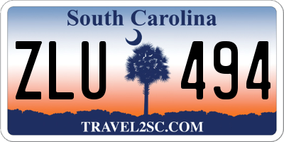 SC license plate ZLU494