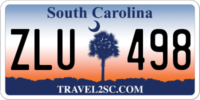 SC license plate ZLU498