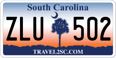 SC license plate ZLU502