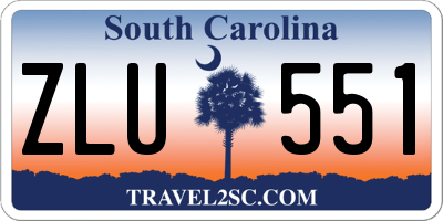 SC license plate ZLU551